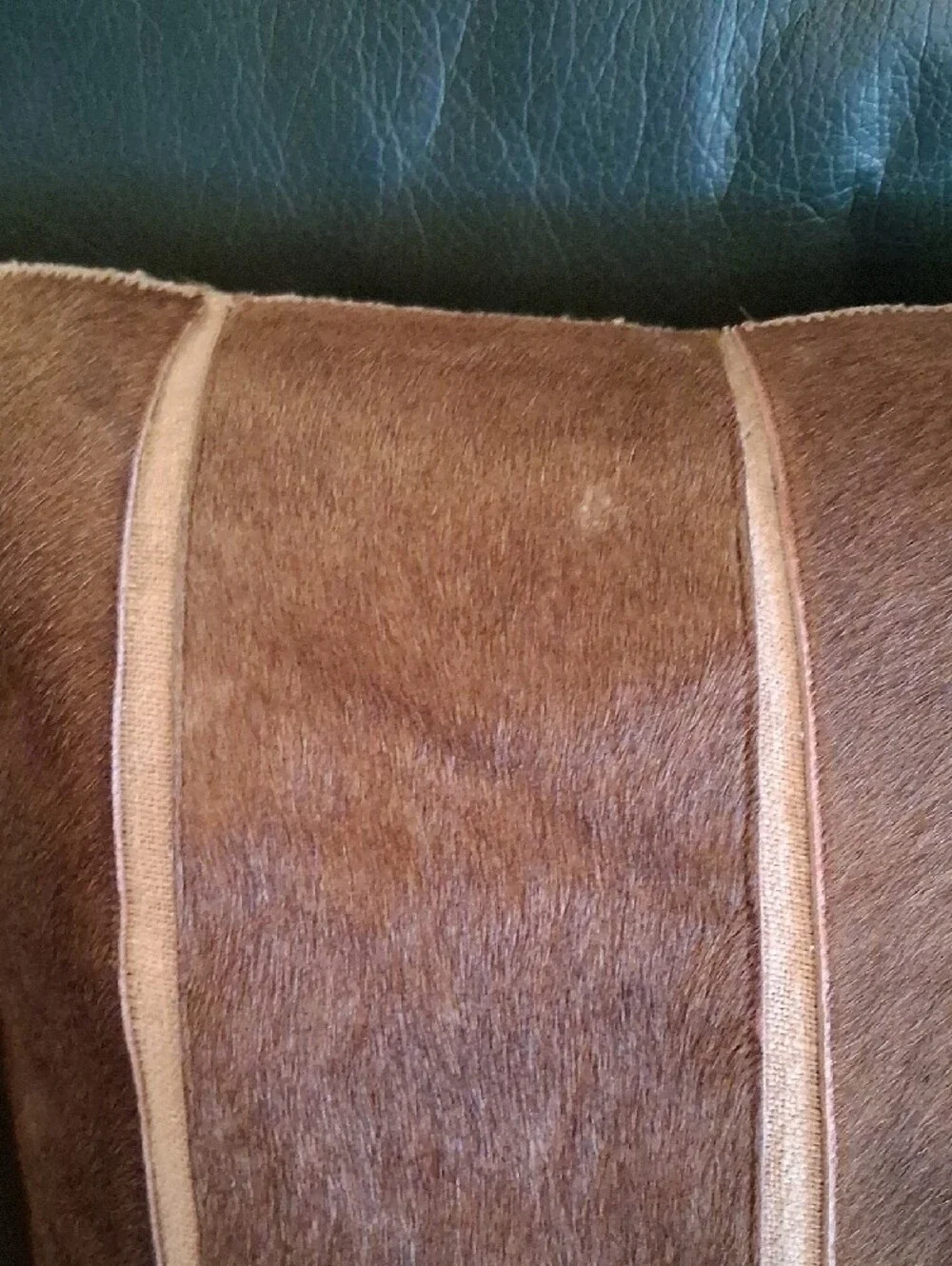 Channel-Stitch Hide Pillow Cover. ARHAUS. Very Good Cond.